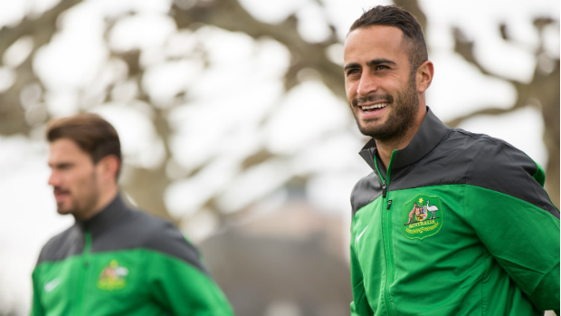 Tarek Elrich in camp with the Socceroos in Germany.