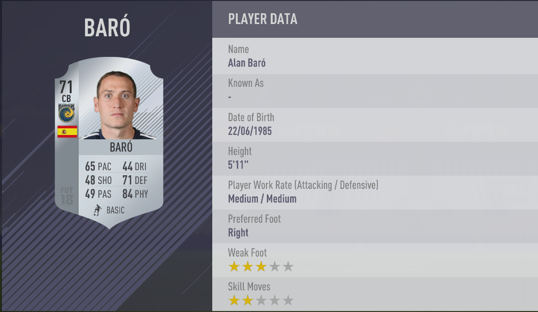 Alan Baro - FIFA 18
