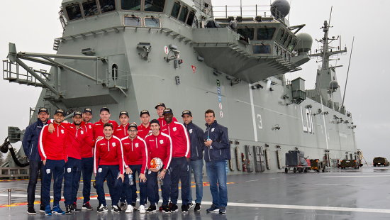 Reds score private tour of HMAS Adelaide